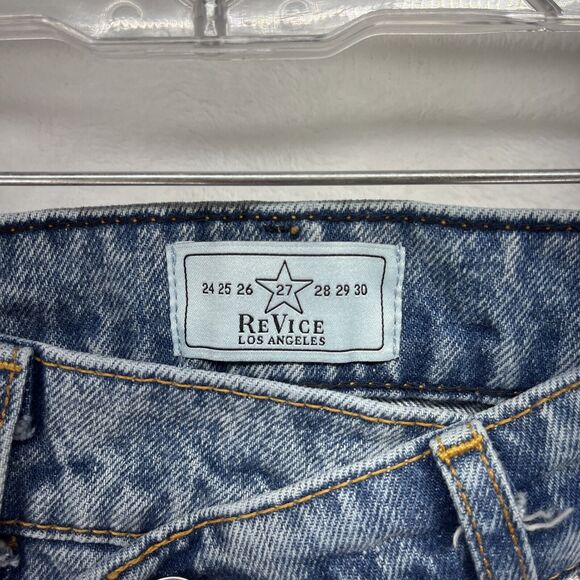 ReVice High Rise Jeans Crossover Waist Wide Leg Women’s Sz 27 Acid Wash Y2k - Picture 11 of 13
